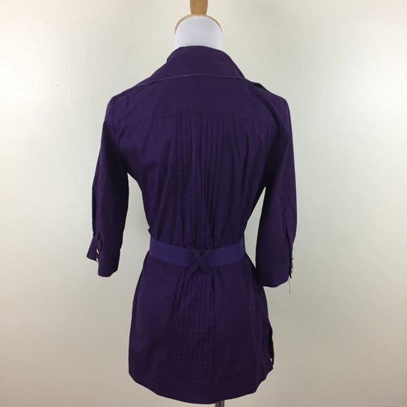 BEBE Gold logo hardware belted button shirt - Picture 9 of 10